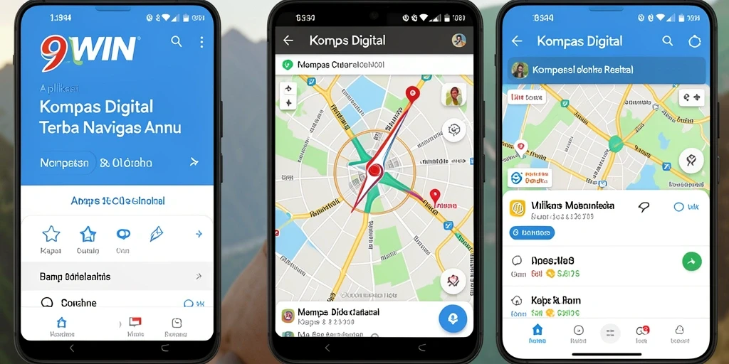 Tampilan antarmuka pengguna aplikasi Kompas Digital 9WIN yang jelas dan informatif.