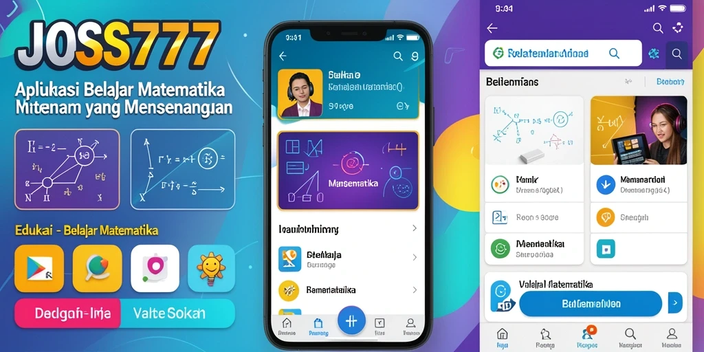 Antarmuka interaktif JOSS777 untuk belajar matematika.
