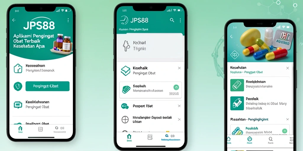 Tampilan antarmuka JPS88 untuk pengingat obat yang mudah digunakan.