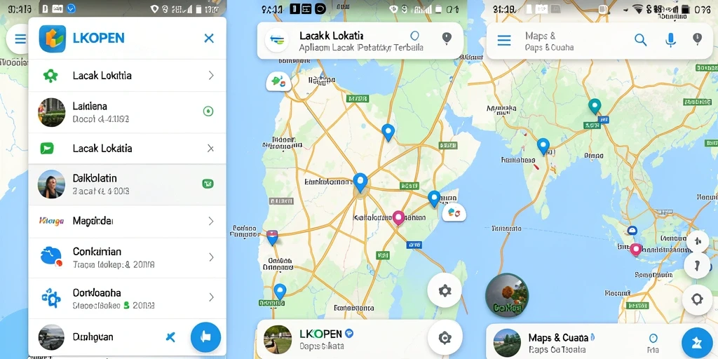 Antarmuka LKOPEN yang intuitif untuk Lacak Lokasi.