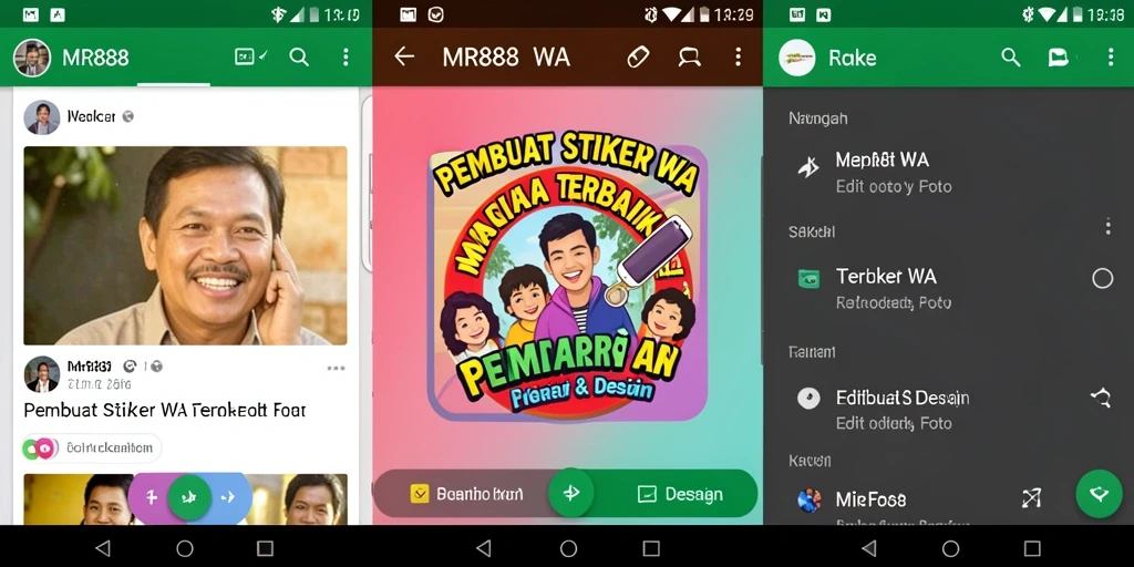 Tampilan antarmuka MR888 untuk membuat stiker yang menarik.