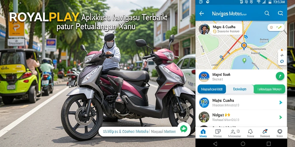 Tampilan antarmuka aplikasi ROYALPLAY untuk Navigasi Motor yang intuitif.