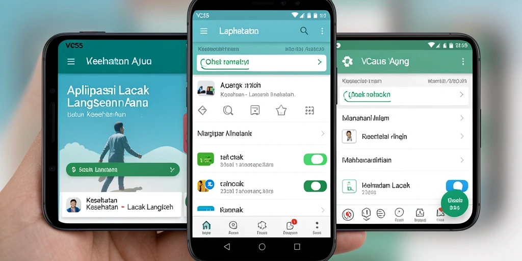 Tampilan antarmuka aplikasi VC55 dengan fungsionalitas Lacak Langkah yang intuitif.